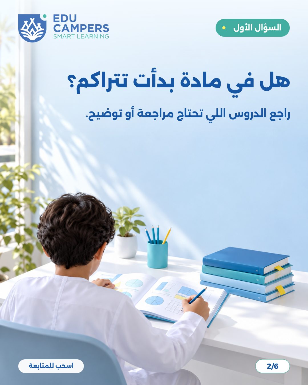 تصميم كاروسيل إنستغرام لإيديو كامبرز عن العودة للدراسة — شريحة 2 من 6