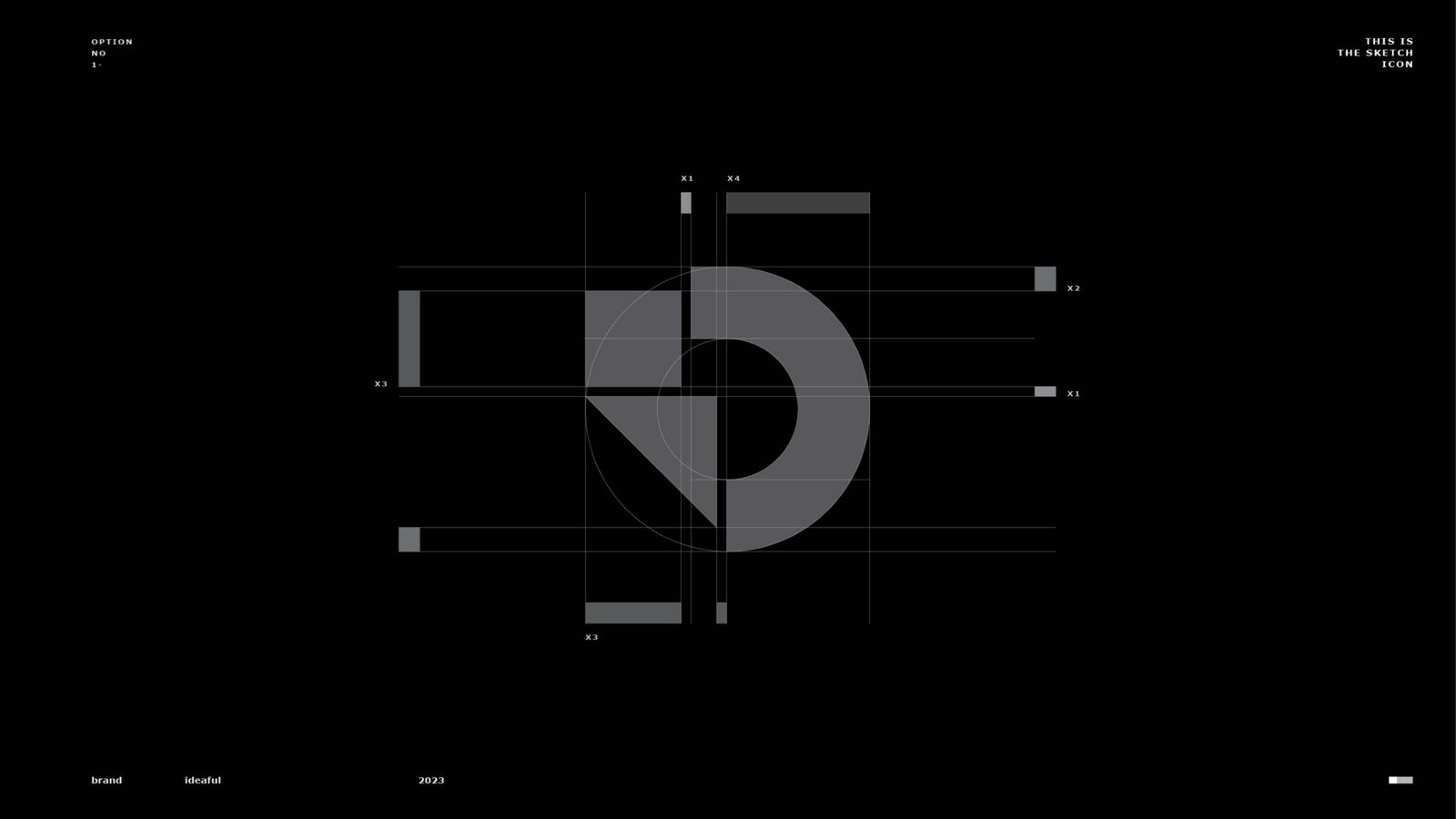 شبكة بناء رمز IDEaful الهندسي من حرفي I وD