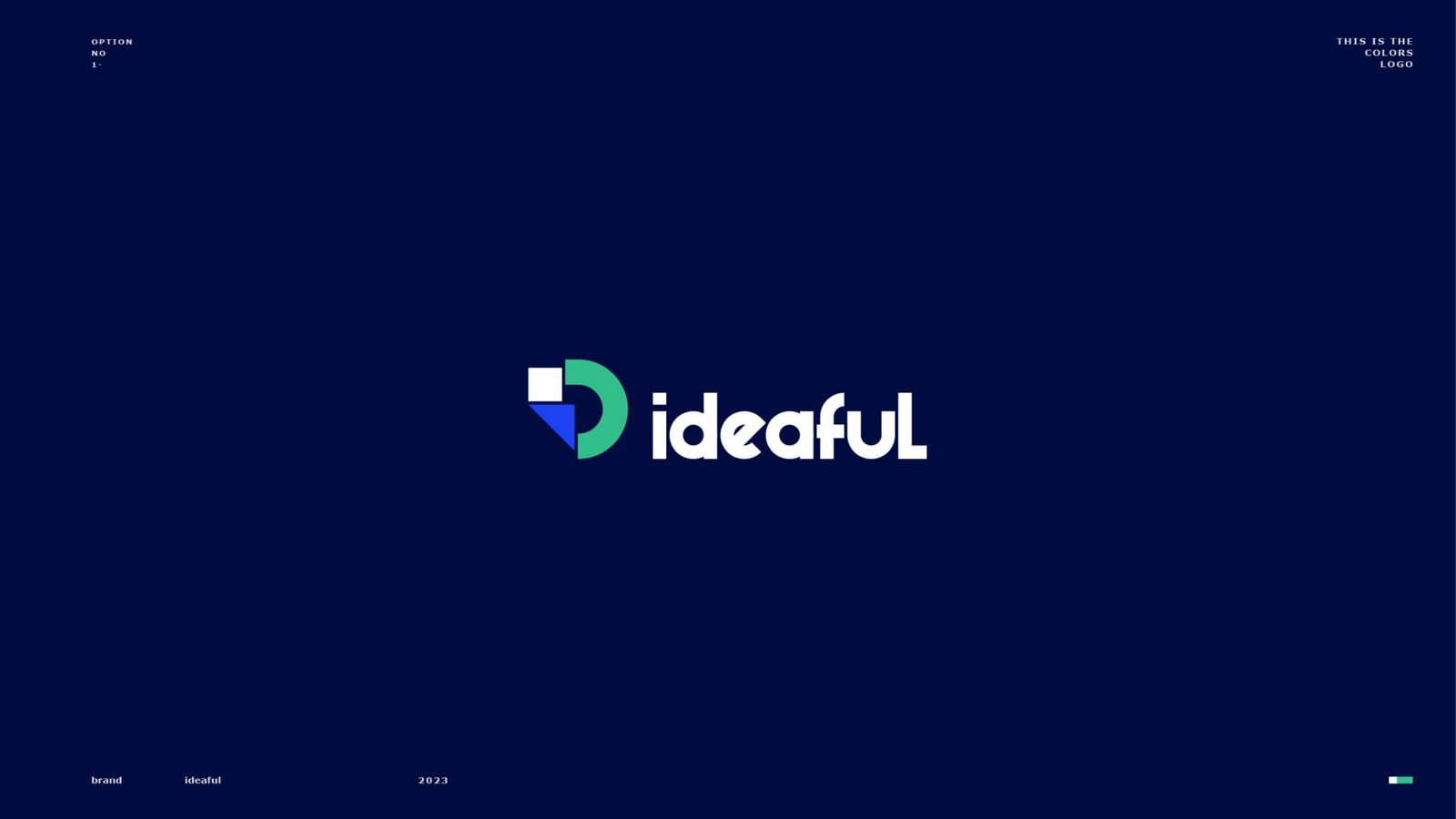 شعار IDEaful على خلفية زرقاء داكنة