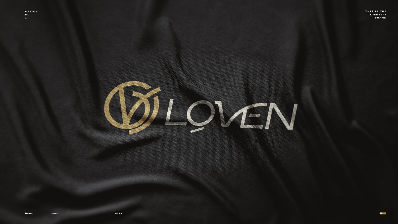 شعار LOVEN مطبوع على قماش أسود