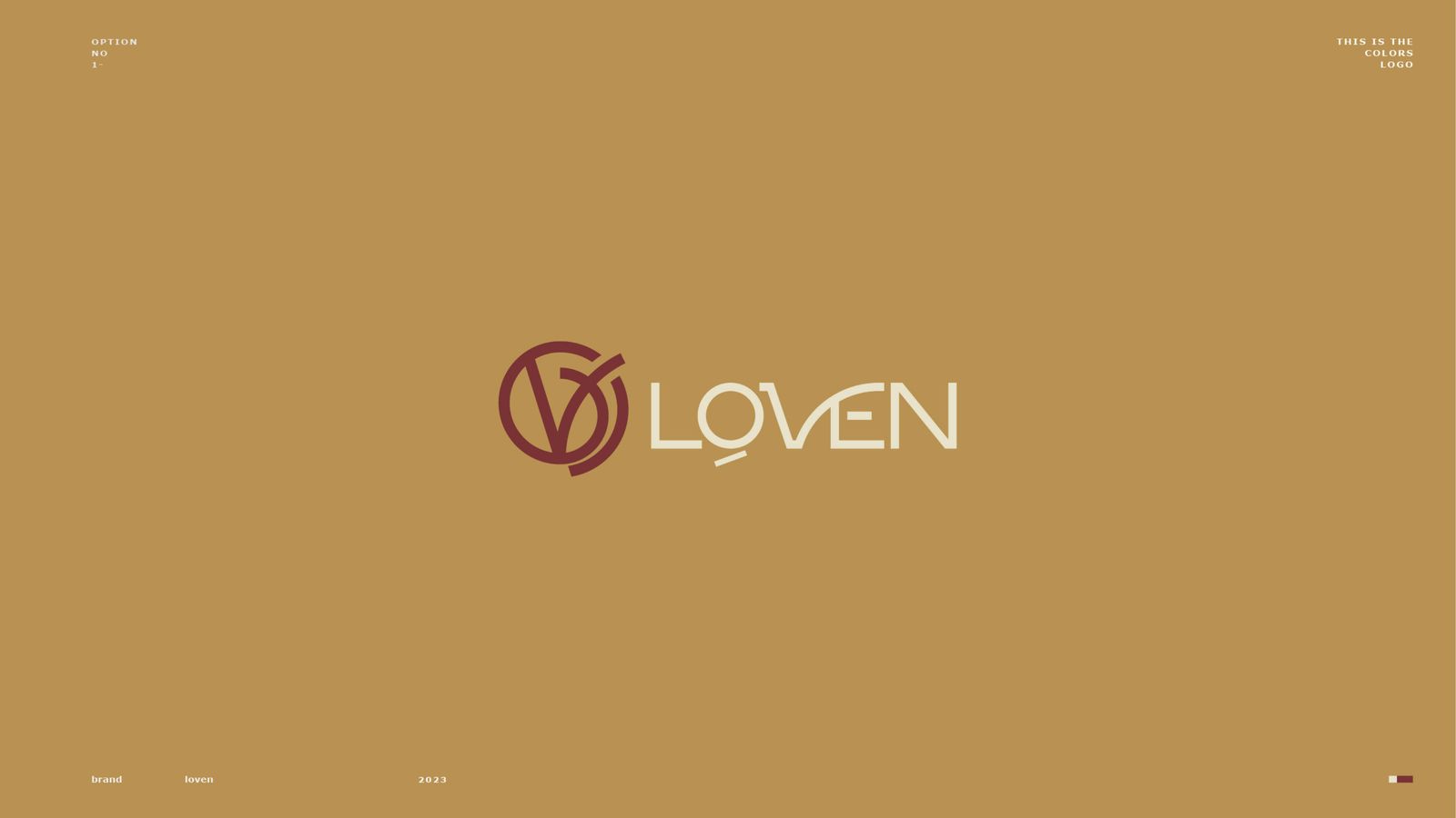 شعار LOVEN على خلفية ذهبية