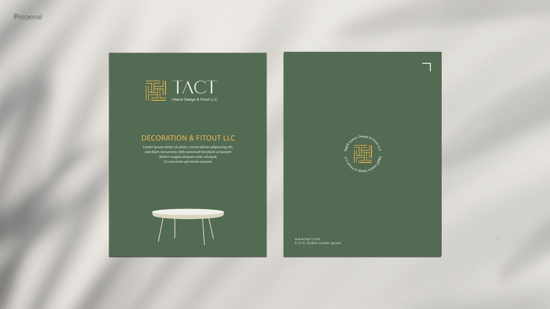 هوية TACT البصرية للتصميم الداخلي
